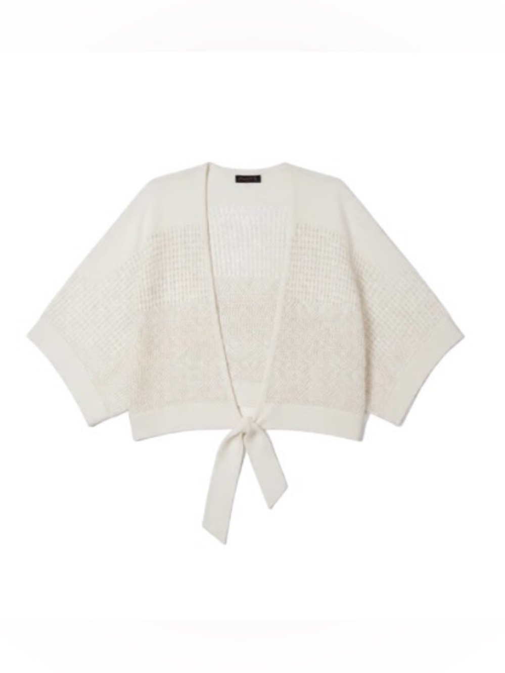 Joseph A. White Cream summer Tie-Front Knit cardigan Large NWT Women